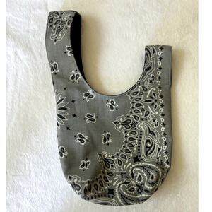 Carlton Yaito Grey Paisley Knot Bag Handmade Streetwear Wrist Bag NWOT